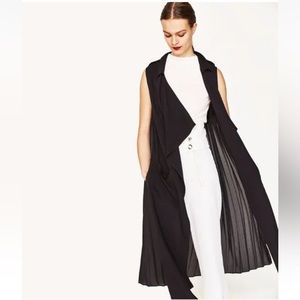 Catherine Malandrino Pleaded Flowing Open Front Vest Size M